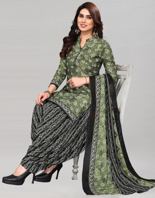 Samah Cotton Blend Floral Print, Printed, Geometric Print Salwar Suit Material