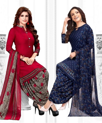 Aumki Crepe Printed Salwar Suit Material