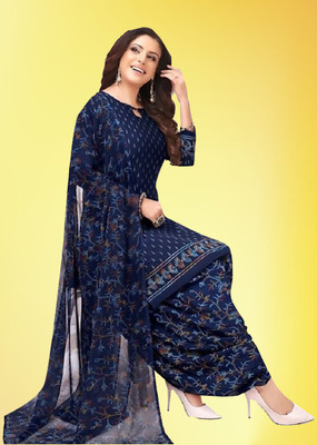 AYKA CLOTHINGS Crepe Printed Salwar Suit Material