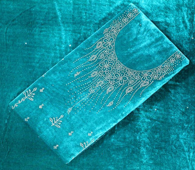 ALMA COLLECTION Velvet Embellished Salwar Suit Material