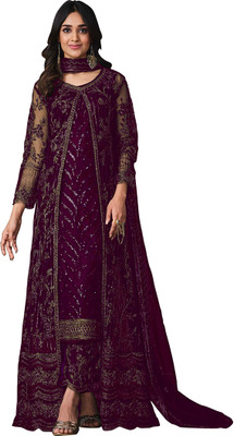 EMBOIRDERYFAB Net/Lace Embroidered Salwar Suit Material