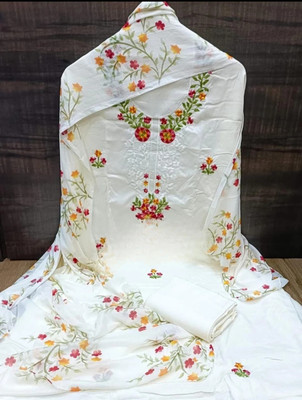 Meghdoot Textiles Pure Cotton Embroidered Salwar Suit Material