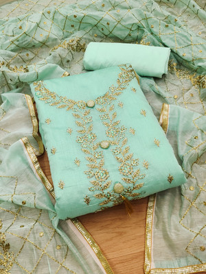 Divastri Art Silk Embroidered Salwar Suit Material