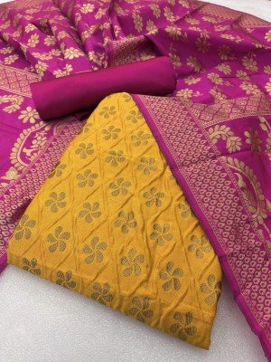 KRENIW Jacquard Solid Salwar Suit Material