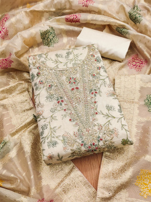 PANZORA Chanderi Printed Salwar Suit Material