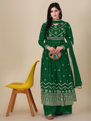 Ethnic Yard Georgette Embroidered Gown/Anarkali Kurta & Bottom Material