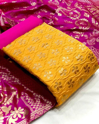 KRENIW Jacquard Self Design Salwar Suit Material