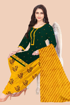 AYKA CLOTHINGS Crepe Floral Print Kurta & Patiyala Material
