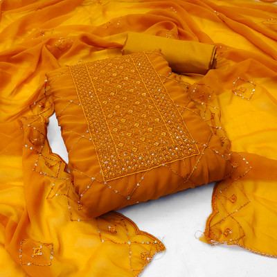 manvaa Georgette Embroidered Salwar Suit Material
