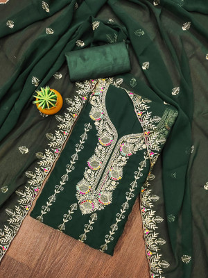 LeeliPeeri Designer Georgette Embroidered Salwar Suit Material