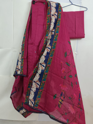 Rijak Creations Cotton Blend Striped Salwar Suit Material