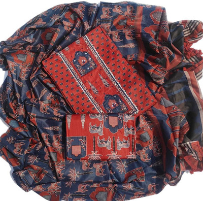 ABODH COLOURS Pure Cotton Embroidered, Self Design Salwar Suit Material