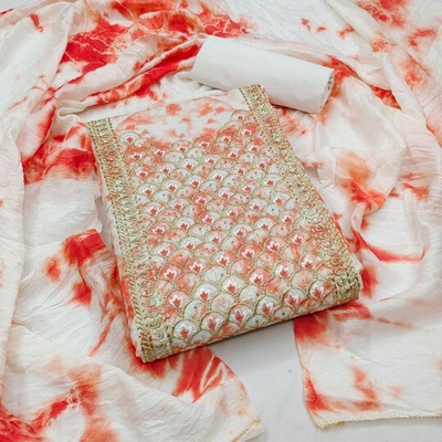 NEGRONISTAR Cotton Silk Embroidered Salwar Suit Material