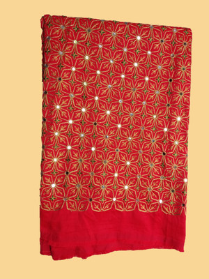 Dudheeba Textile Silk Blend Embroidered Blouse Material