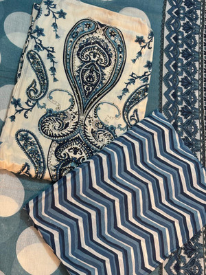 GUMBERTEXTILES Cotton Linen Printed Salwar Suit Material