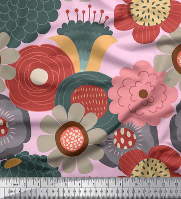 Soimoi Pure Cotton Floral Print Multi-purpose Fabric
