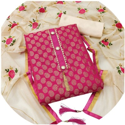 Nisanja Jacquard Embellished Salwar Suit Material