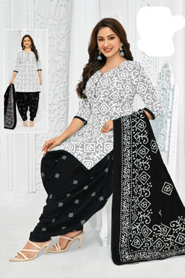 Om Enterprise Crepe Printed Kurta & Patiyala Material