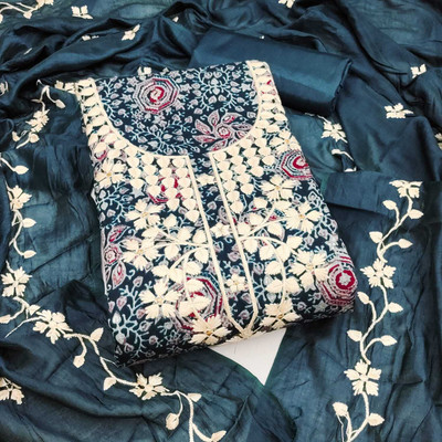 NF FAB Chanderi Printed Salwar Suit Material