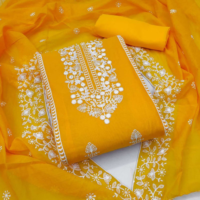 PANZORA Chanderi Embroidered Salwar Suit Material