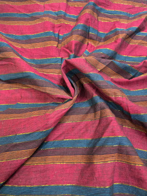 Yash International Cotton Blend Striped Multipurpose Running Fabric