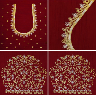 RAJVILASH Pure Silk Embroidered Blouse Material