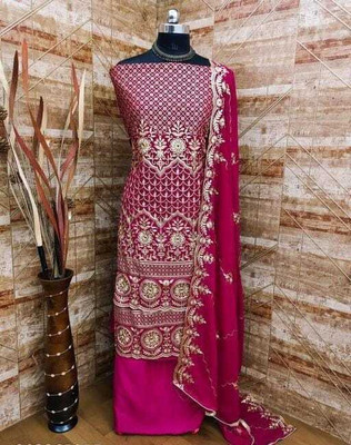 Stylebhawani Georgette Embroidered Salwar Suit Material