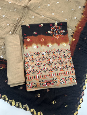 Drashti Creation Cotton Blend Embellished Salwar Suit Material