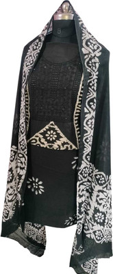 minerva creation Cotton Blend Embroidered Salwar Suit Material