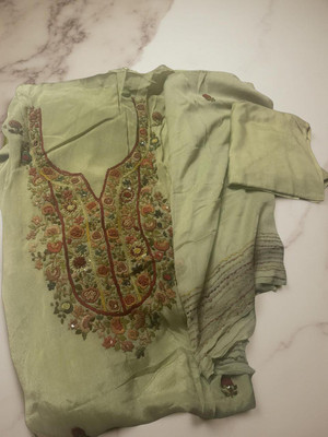 Magma and Flowra Georgette Embroidered Kurta & Churidar Material