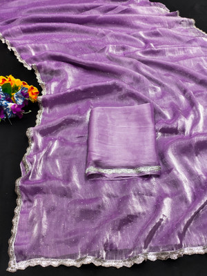 ZOYAL ENTERPRISE Embellished Bollywood Jimmy choo Saree(Purple)