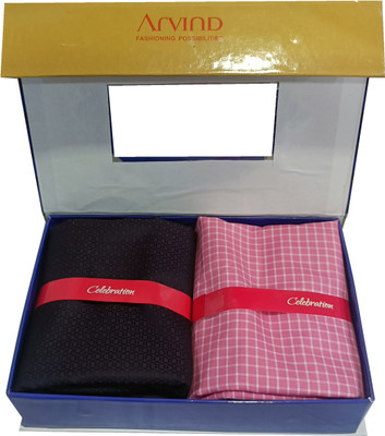 Arvind Cotton Blend Striped Shirt & Trouser Fabric