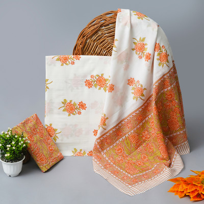 KWATCHI Pure Cotton Floral Print Salwar Suit Material