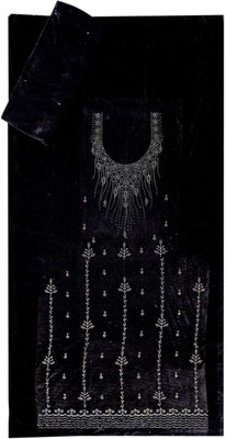 ALMA COLLECTION Velvet Embroidered Salwar Suit Material