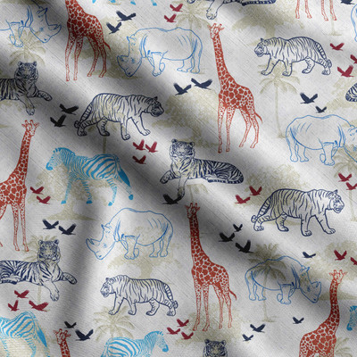 Soimoi Pure Cotton Animal Print Multi-purpose Fabric