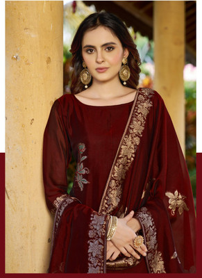 Kharatis Silk Blend Solid Salwar Suit Material