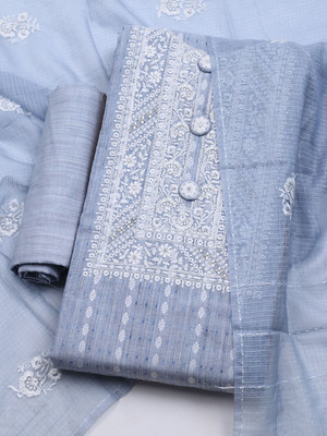 Meena Bazaar Cotton Blend Embroidered Salwar Suit Material
