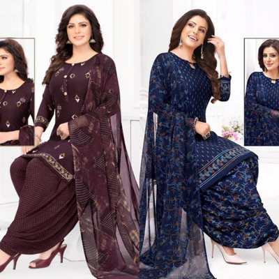 PRIHAAN CLOTHING Crepe Printed Kurta & Patiyala Material