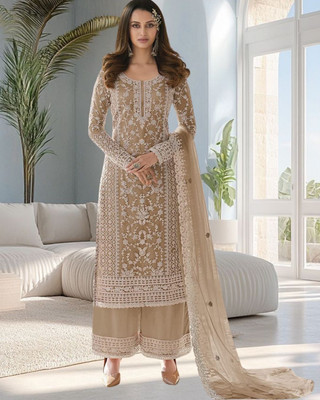 Dealbazaars Corporation Net/Lace Dyed, Embroidered, Embellished, Self Design Salwar Suit Material