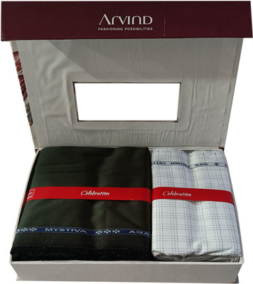 Arvind Cotton Blend Checkered Shirt & Trouser Fabric