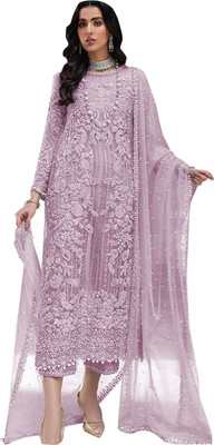 Uday art Net/Lace Embroidered Salwar Suit Material