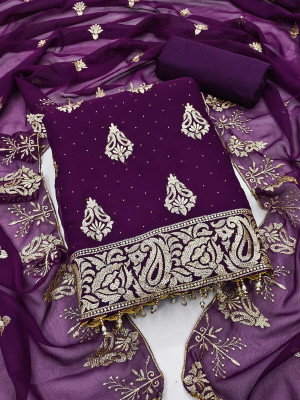 ICCHIT FAL Georgette Embroidered Salwar Suit Material