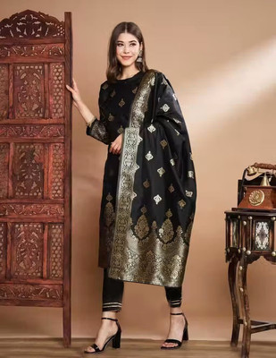 GEETABAASREE Silk Blend Printed Kurta & Churidar Material