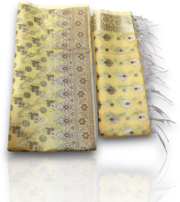 Pahnawa handlooms Cotton Silk Self Design, Striped Salwar Suit Material