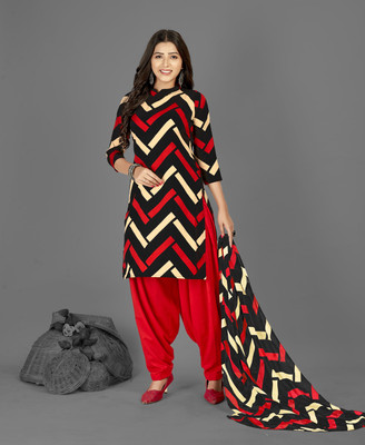 ANAND Crepe Chevron/Zig Zag Salwar Suit Material