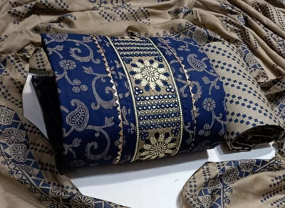 Meghdoot Textiles Pure Cotton Embroidered, Printed Salwar Suit Material