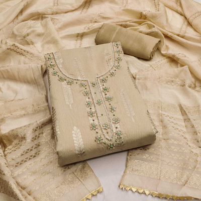 Divastri Silk Blend Embellished Salwar Suit Material