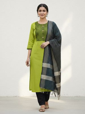 PPTOSS Cotton Blend Self Design Salwar Suit Material