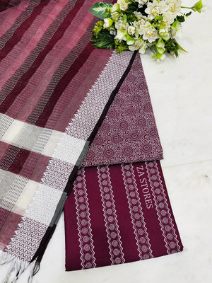ZA STORES Cotton Blend Striped Salwar Suit Material
