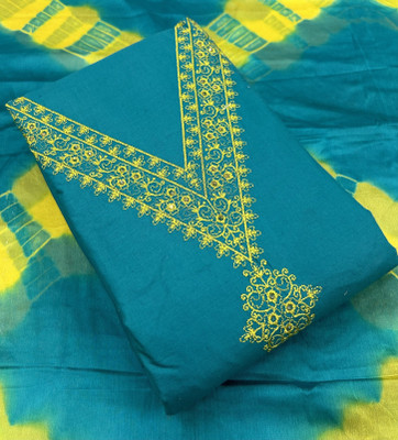 DESIGNERSPOT Cotton Blend Embroidered Salwar Suit Material